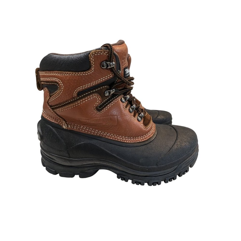 Men's Fieldmaster Thinsulate Brown Leather & Rubber Hiking Hunting Boots Size 9M